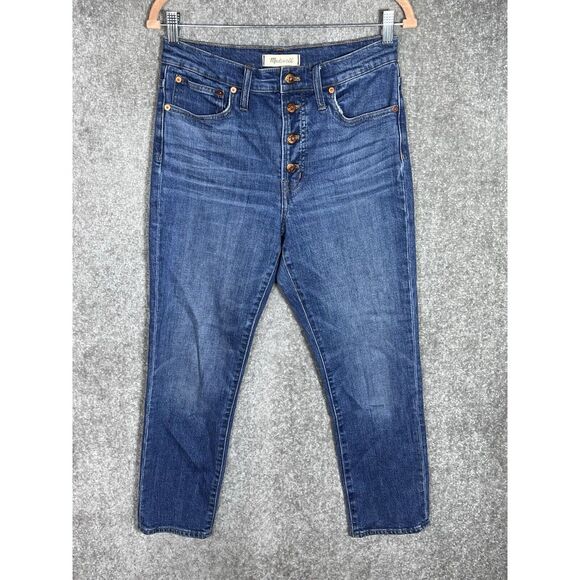 Madewell Denim - Madewell The Perfect Vintage Crop Jeans Womens Size 27 Button Front Tapered Blue